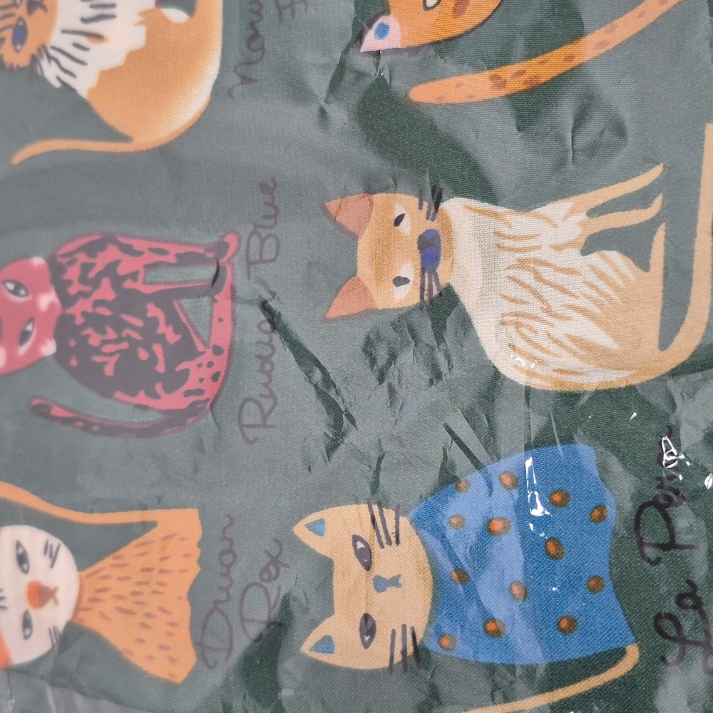 Cat Colorful Print Scarf (Green) - Picture 8 of 13